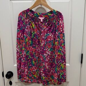 Lilly Pulitzer xs long sleeve silk top